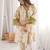 Embroidered Light Peach Viscose Rayon Co Ords for Women