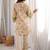 Embroidered Light Peach Viscose Rayon Co Ords for Women
