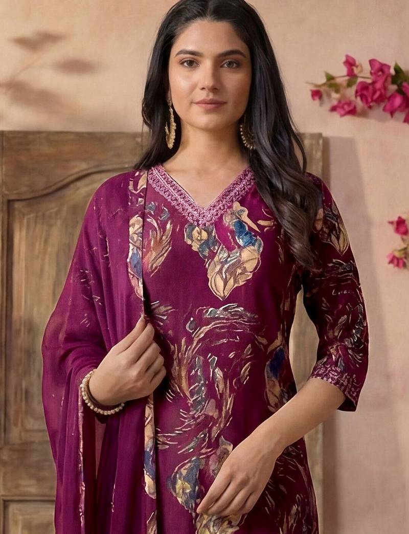 Women Ethnic Motifs Printed Regular Kurta with Trousers & With Dupatta