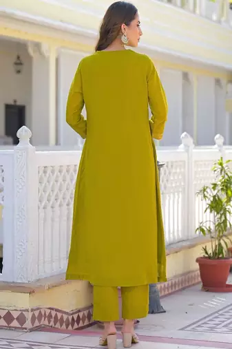 Women Embroidered Regular Pure Cotton Kurta with Pyjamas & With Dupatta