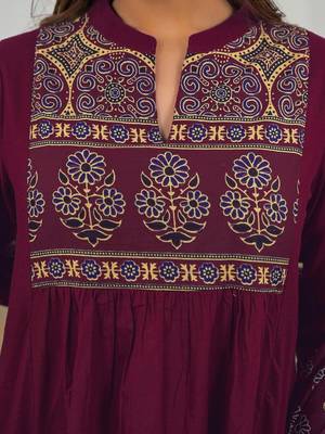 Women Ethnic Motifs Printed Empire Kurta with Trousers & With Dupatta 5