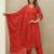 Floral Self Design V-Neck Anarkali Kurta With Trousers & Dupatta