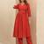 Floral Self Design V-Neck Anarkali Kurta With Trousers & Dupatta