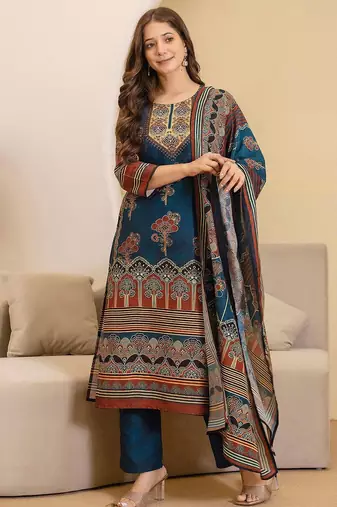 Women Ethnic Motifs Printed Kurta with Trousers & Dupatta