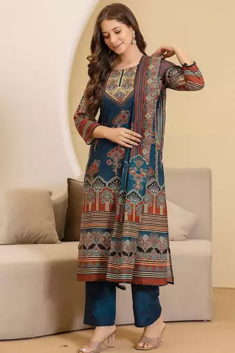 Women Ethnic Motifs Printed Kurta with Trousers & Dupatta