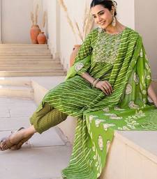 Women Embroidered Kurta with Trousers & Dupatta