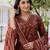 Women Floral Printed V-Neck Kurta with Trousers & With Dupatta