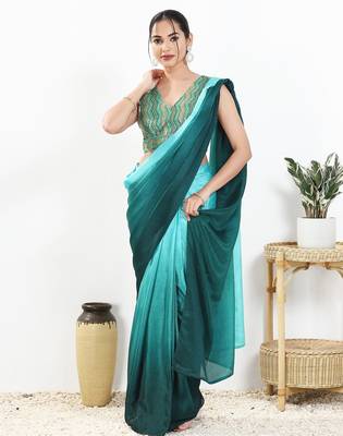 Women's silk padded back open sleeveless saree blouse 5