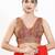 Women's silk padded back open sleeveless saree blouse