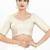 Women's silk padded back open elbow sleeves saree blouse