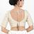 Women's silk padded back open elbow sleeves saree blouse