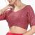 Women's silk padded back open elbow sleeves saree blouse