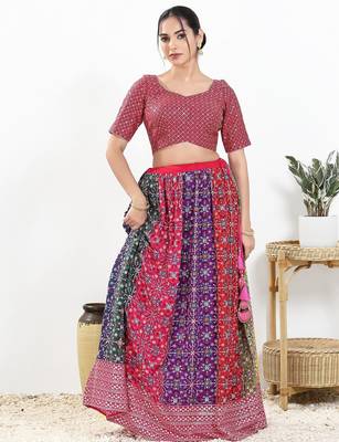 Women's silk padded back open elbow sleeves saree blouse 5