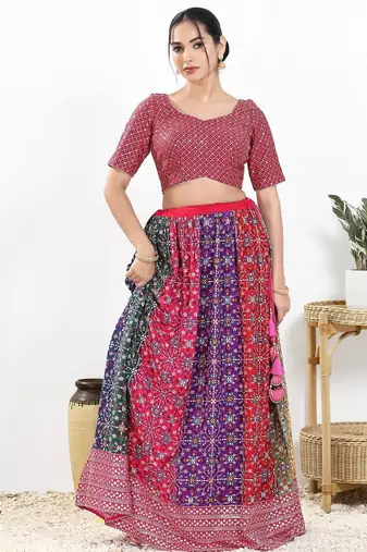 Women's silk padded back open elbow sleeves saree blouse