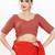 Women's silk padded back open elbow sleeves saree blouse