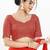 Women's silk padded back open elbow sleeves saree blouse
