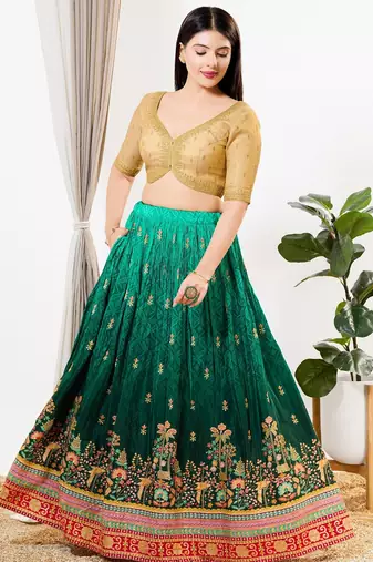 Women's tissue padded back open elbow sleeves saree blouse
