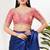 Women's tissue padded back open elbow sleeves saree blouse