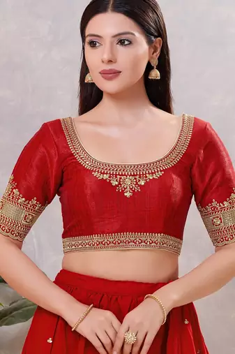 Women's mulbury silk padded back open elbow sleeves saree blouse