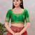 Women's mulbury silk padded back open elbow sleeves saree blouse