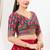 Women's silk padded back open elbow sleeves saree blouse