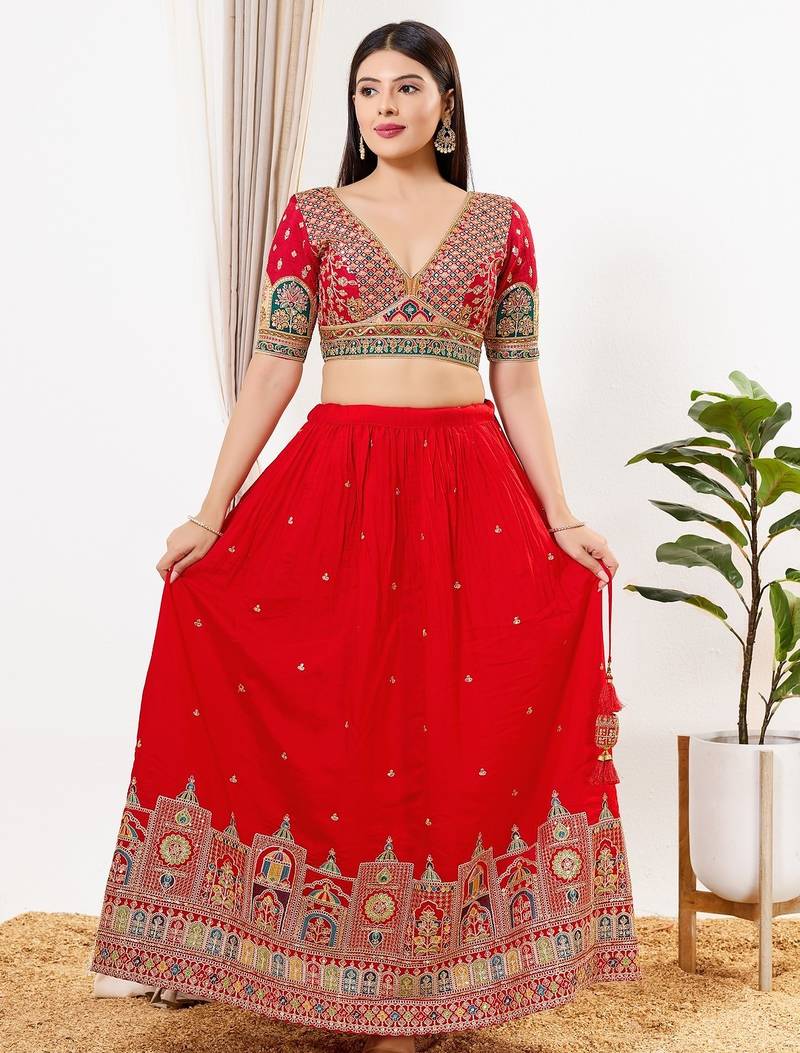 Women's silk padded back open elbow sleeves saree blouse