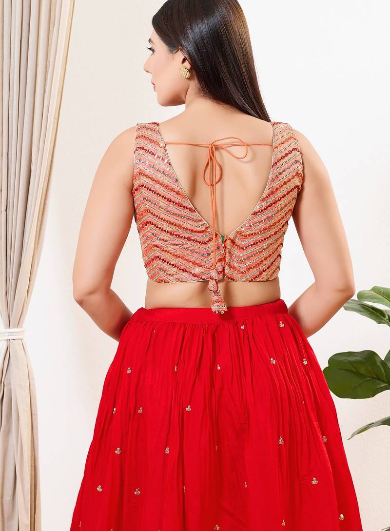Women's silk padded back open sleeveless saree blouse