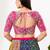 Women's silk padded back open elbow sleeves saree blouse