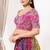 Women's silk padded back open elbow sleeves saree blouse