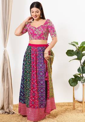 Women's silk padded back open elbow sleeves saree blouse 4