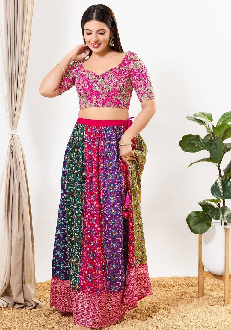 Women's silk padded back open elbow sleeves saree blouse
