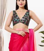 Women's sequence padded back open sleeveless saree blouse