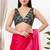 Women's sequence padded back open sleeveless saree blouse