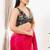 Women's sequence padded back open sleeveless saree blouse