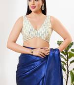 Women's sequence padded back open sleeveless saree blouse