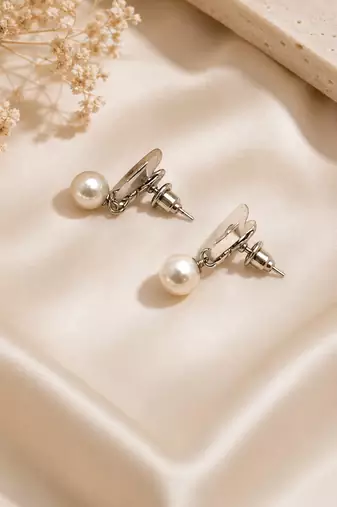 Silver plated elegant butterfly drop earrings