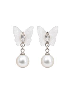 Silver plated elegant butterfly drop earrings 4