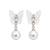 Silver plated elegant butterfly drop earrings