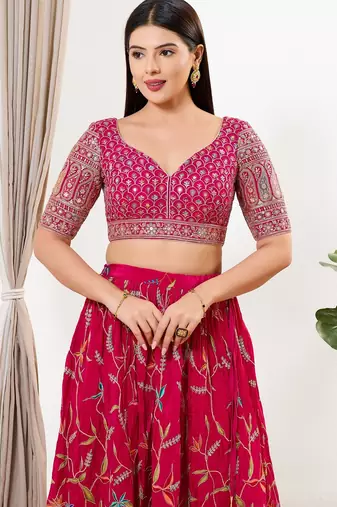 Women's silk padded back open elbow sleeves saree blouse