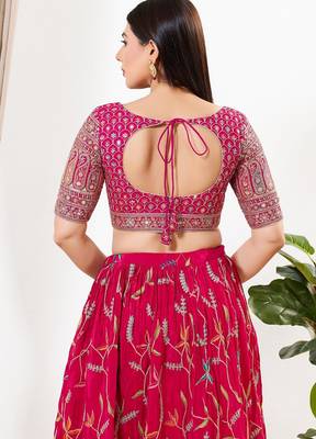 Women's silk padded back open elbow sleeves saree blouse 2