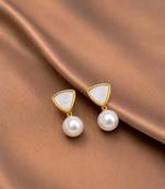 Anti tarnish contemporary  drop earrings