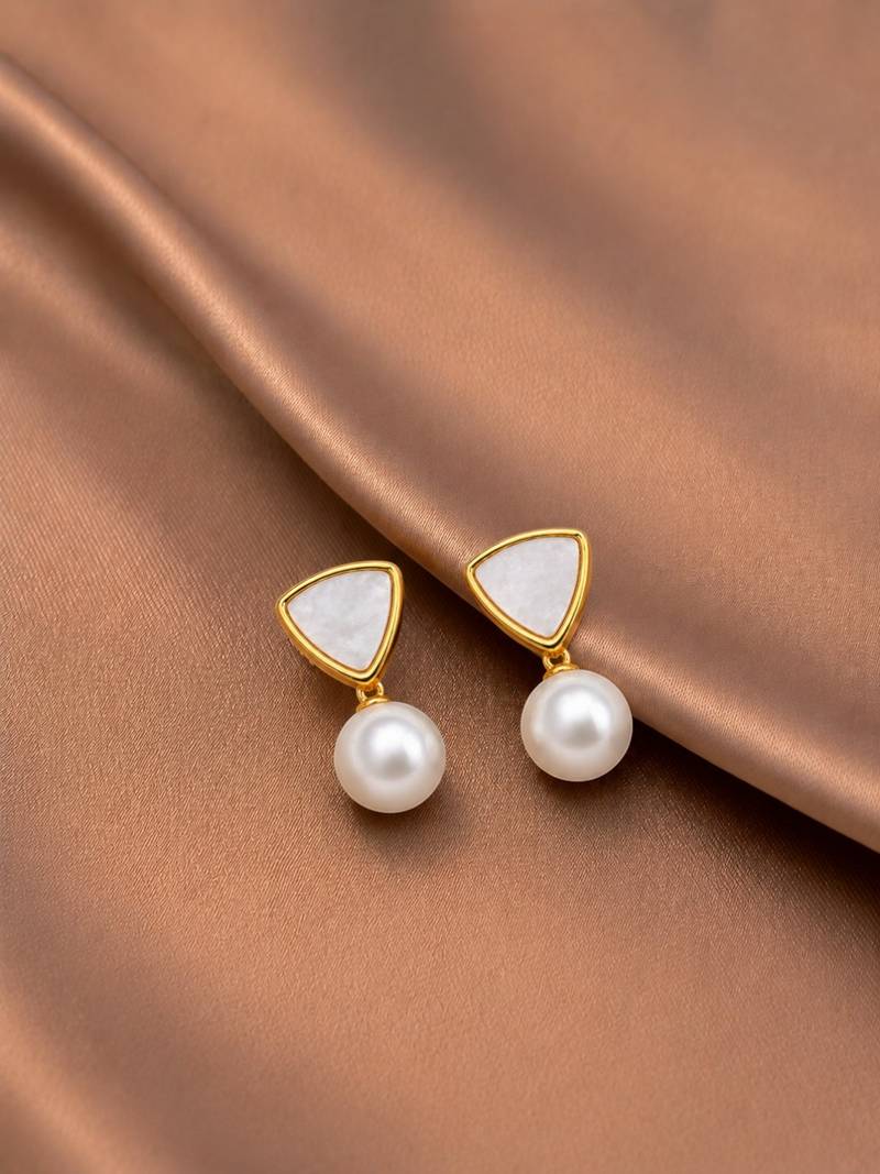 Anti tarnish contemporary  drop earrings