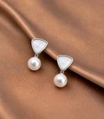 Silver plated contemporary  drop earrings