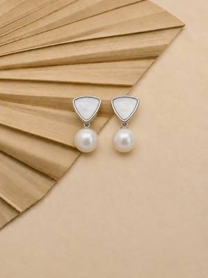 Silver plated contemporary  drop earrings 2