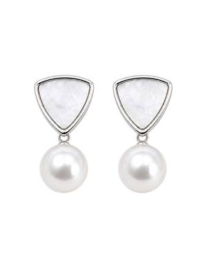 Silver plated contemporary  drop earrings 4
