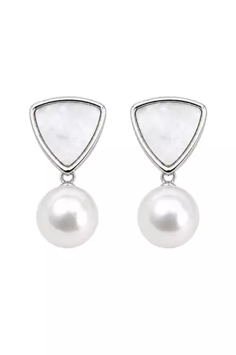 Silver plated contemporary  drop earrings