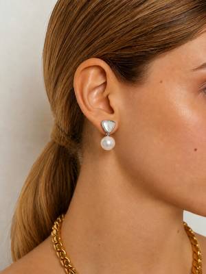 Silver plated contemporary  drop earrings 5