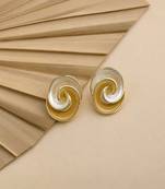 Anti tarnish spiral design stud earrings