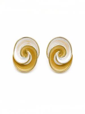 Anti tarnish spiral design stud earrings 4