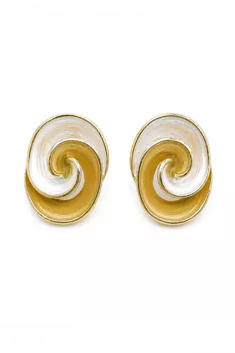 Anti tarnish spiral design stud earrings